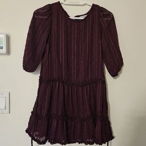 Burgundy Girls Dress